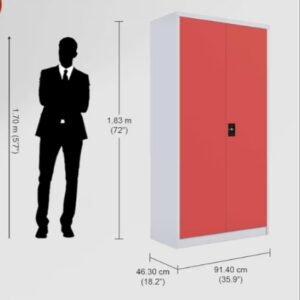 Almirah 2-Door, G24/26, 50-55kg, Cupboard for Clothes, 1-Year Warranty, 4 Shelves