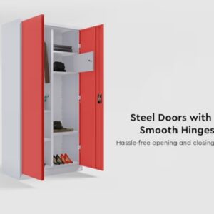 Almirah 2-Door, G24/26, 50-55kg, Cupboard for Clothes, 1-Year Warranty, 4 Shelves